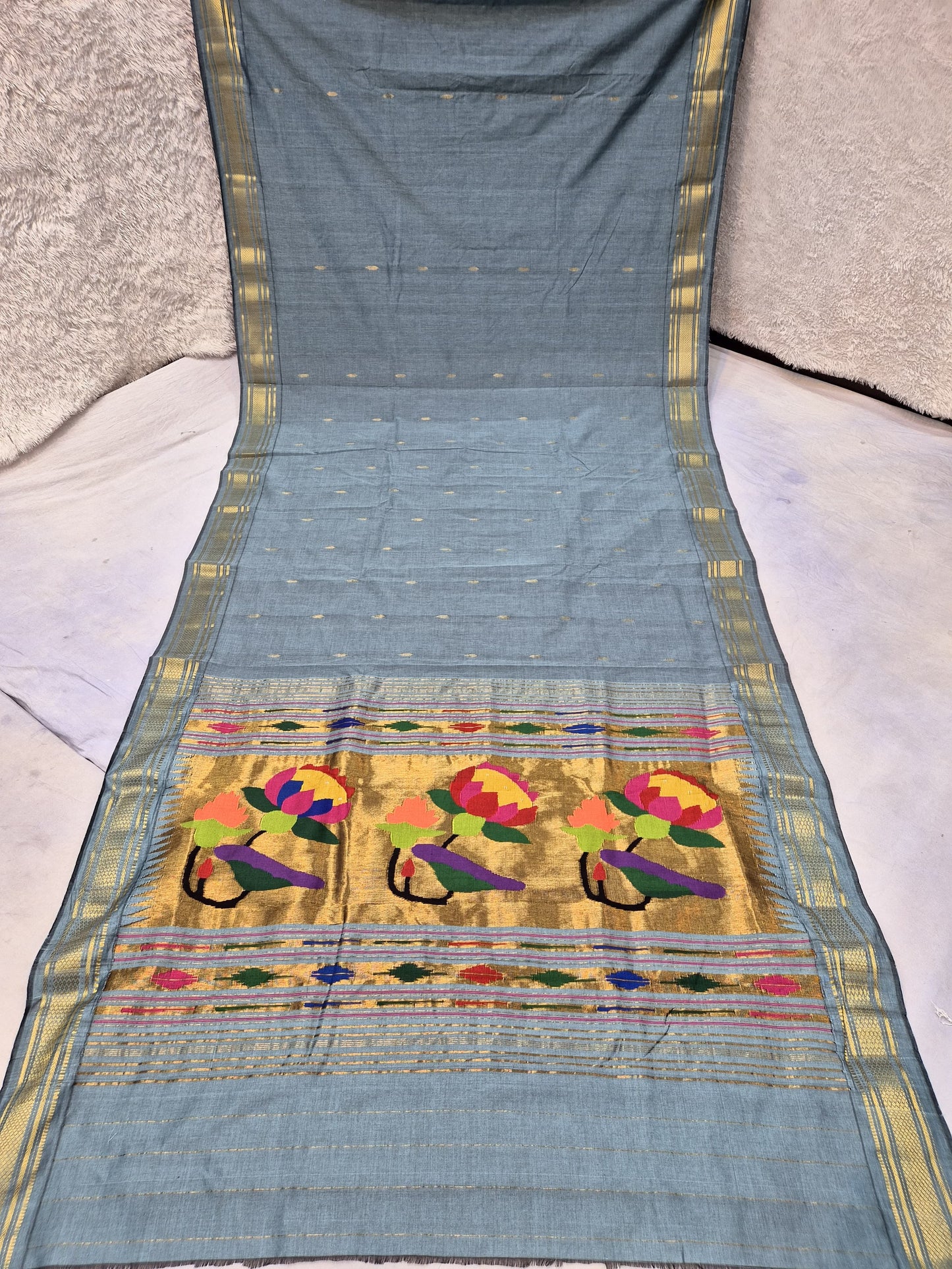 Pure Cotton handwoven paithani saree