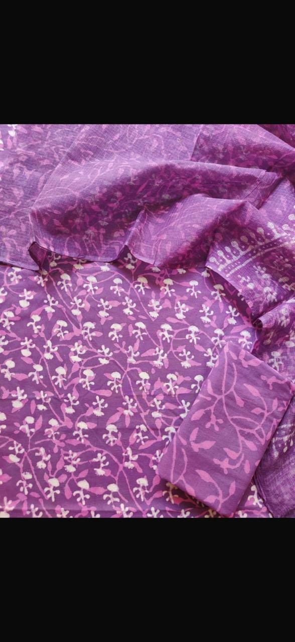 Block printed cotton suit with kota doriya duppta
Top @ bottom *cotton*
Duptta *kota doriya*
