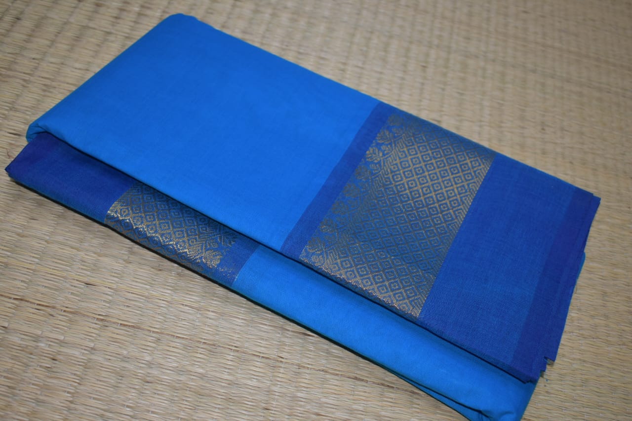 Chettinadu Cotton Saree in Blue