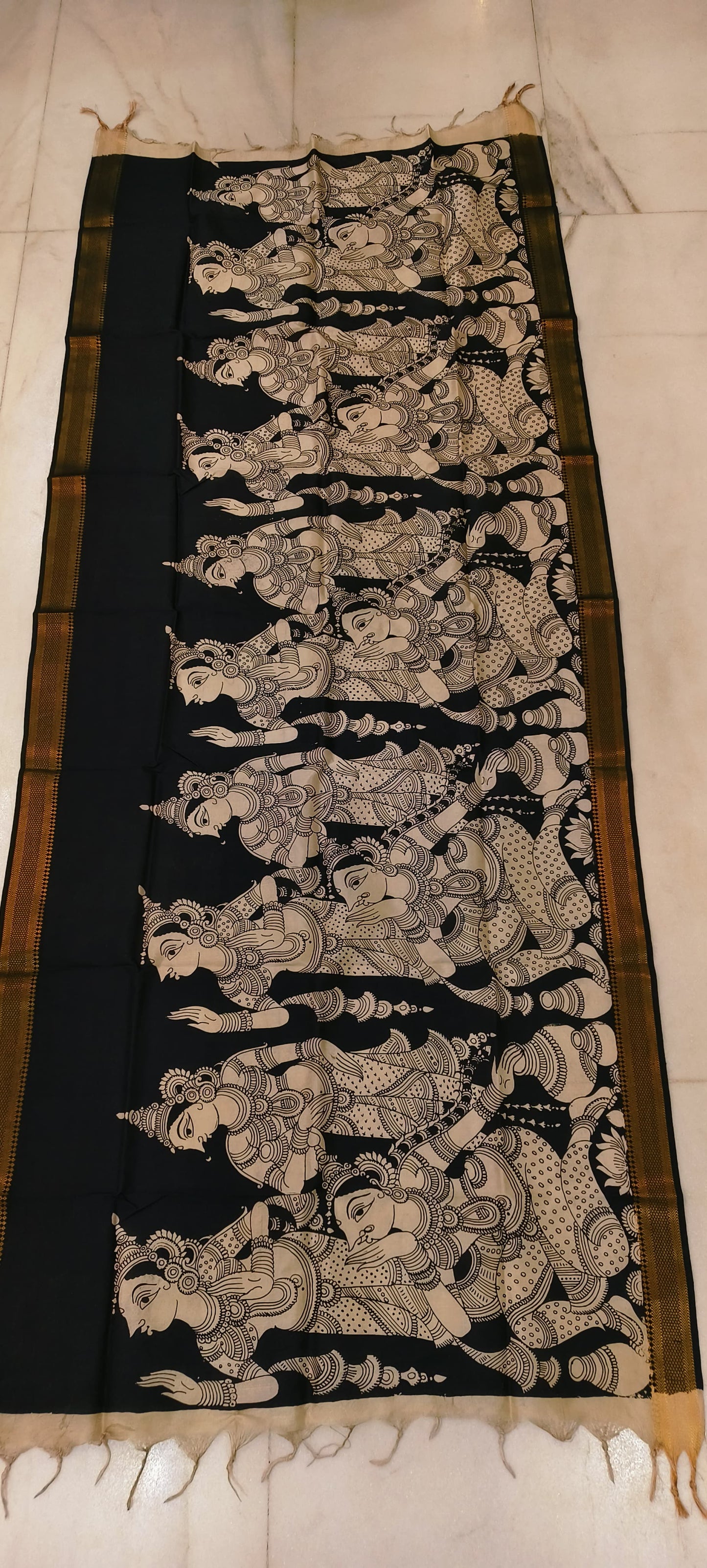 Kalpitha | Kalamkari dupatta on mangalagiri silk