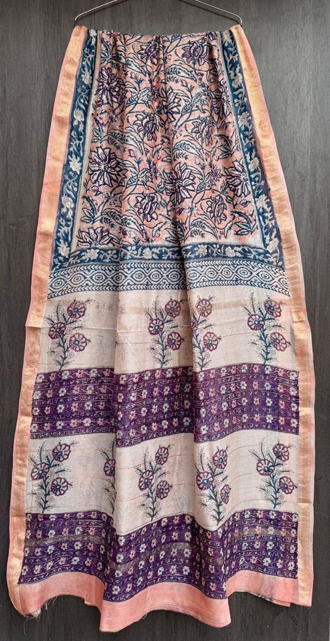 Brindavani | Block printed with Maheshwari border
