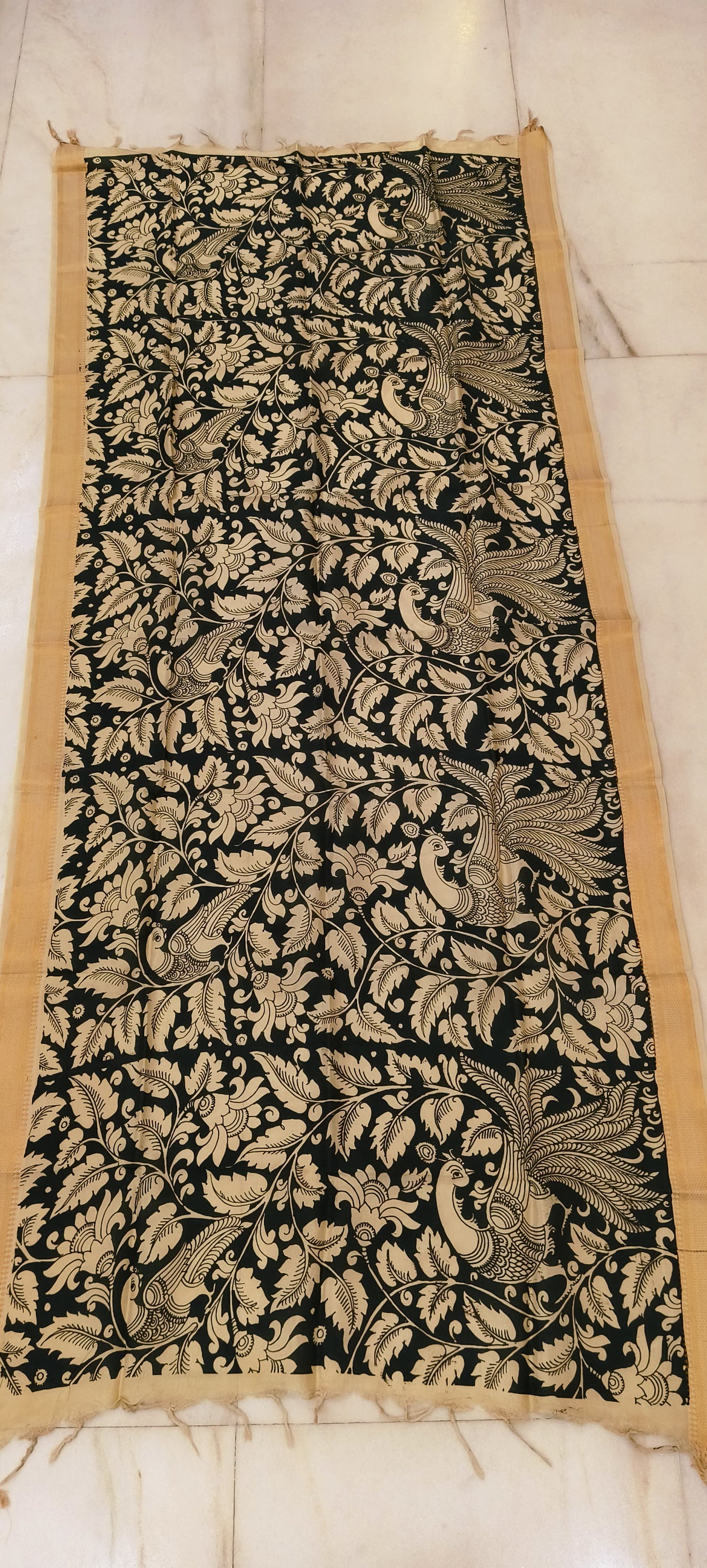 Kumi | Kalamkari dupatta on mangalagiri silk