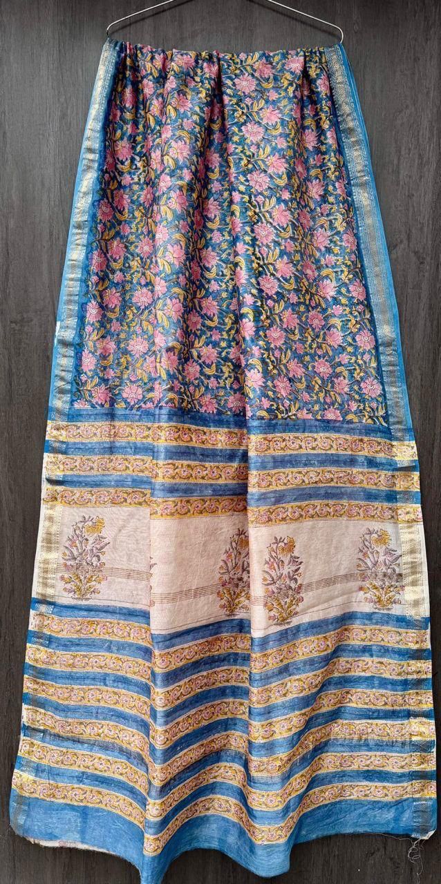 Bavitha | Block printed with Maheshwari border