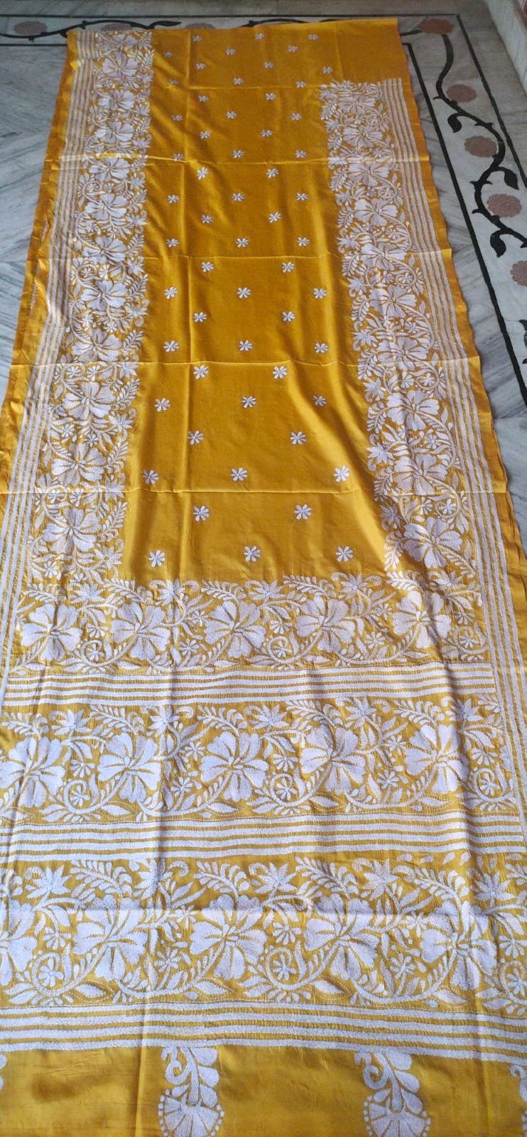 Handmade kantha on blended silk