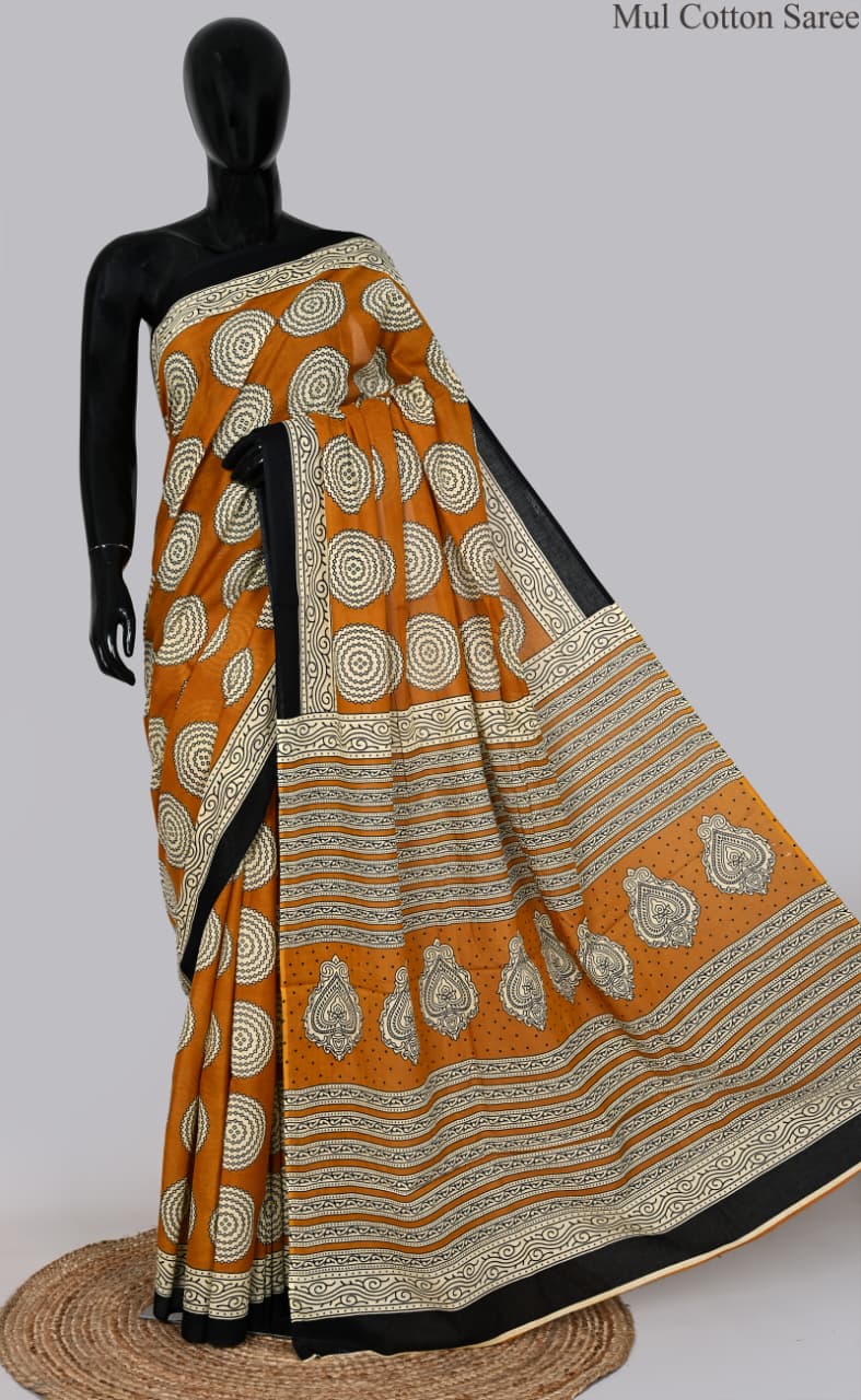 premium Traditional Mulmul CottonBeautiful Pure Soft Mulmul Cotton Sarees available*
Size: 6.30 mtr with blouse