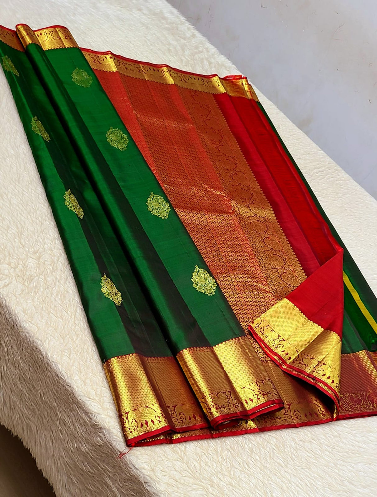 100% pure kanchipuram handwoven 1G fancy all over buttas sarees1 G gold pure Zari weaving silk mark certificate