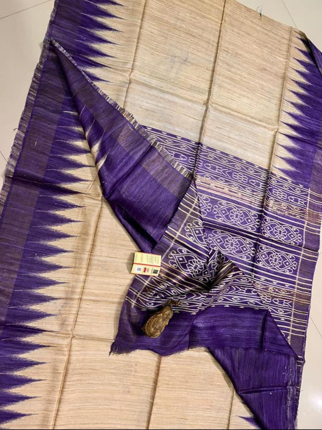 Sanshi | screen printed ghicha tussar