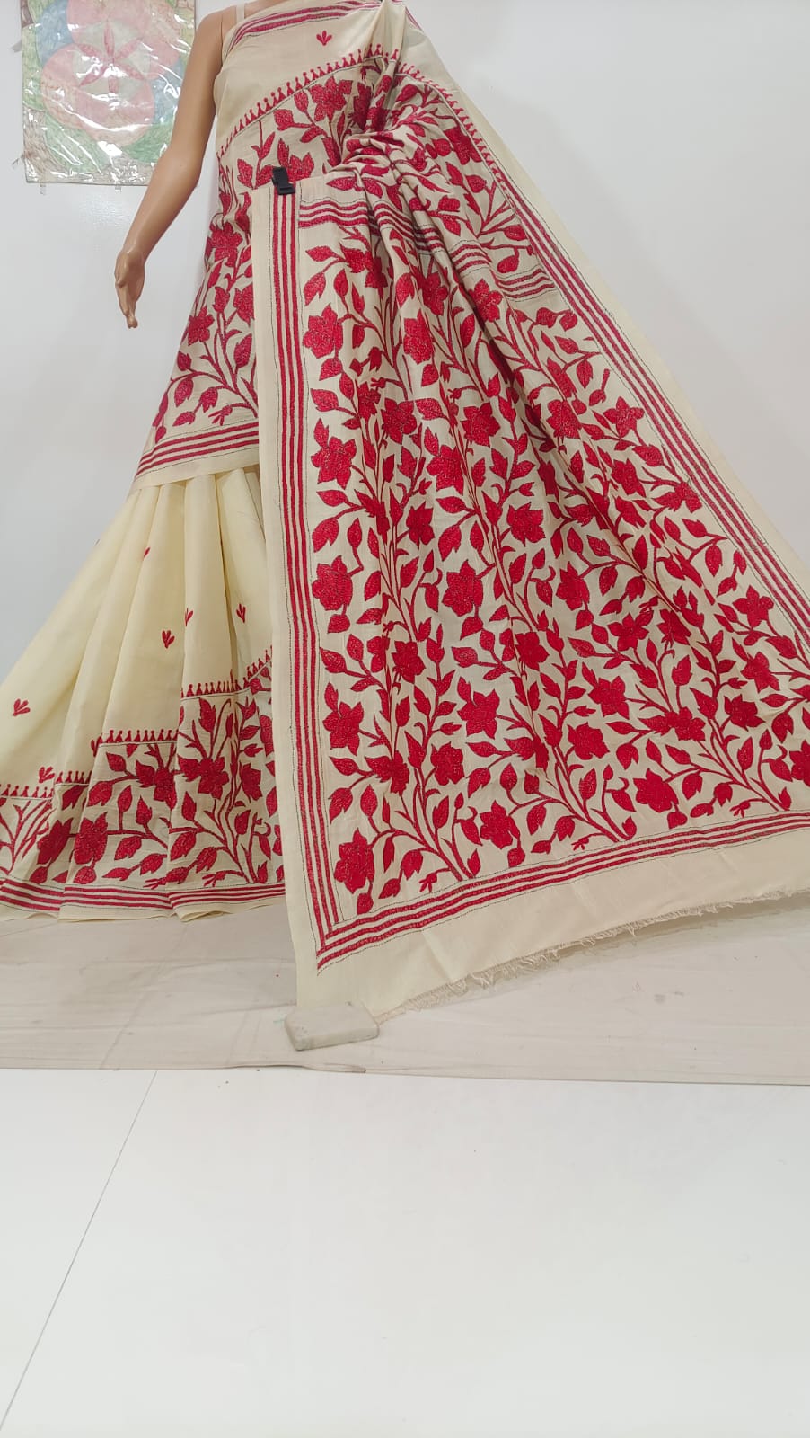 Kavisha | Pure Tussar Silk Kantha Sarees