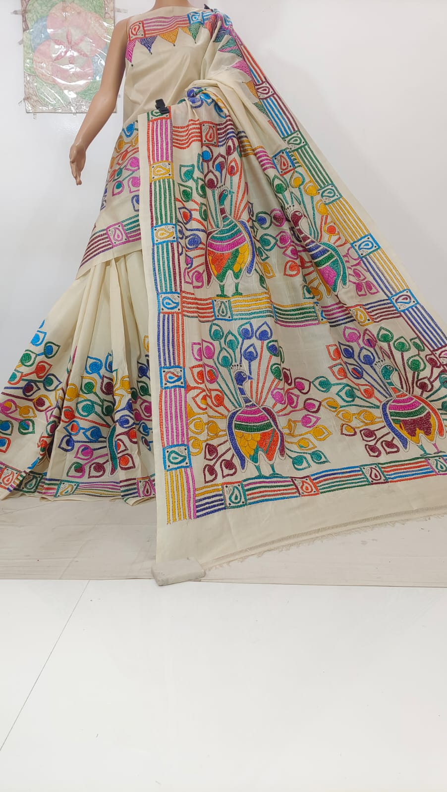 Kinshuki | Pure Tussar Silk Kantha Sarees