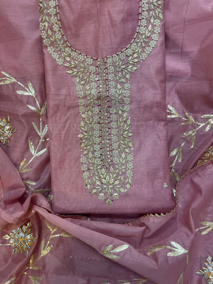 Sailin | zardosi on cotton silk dress fabric set