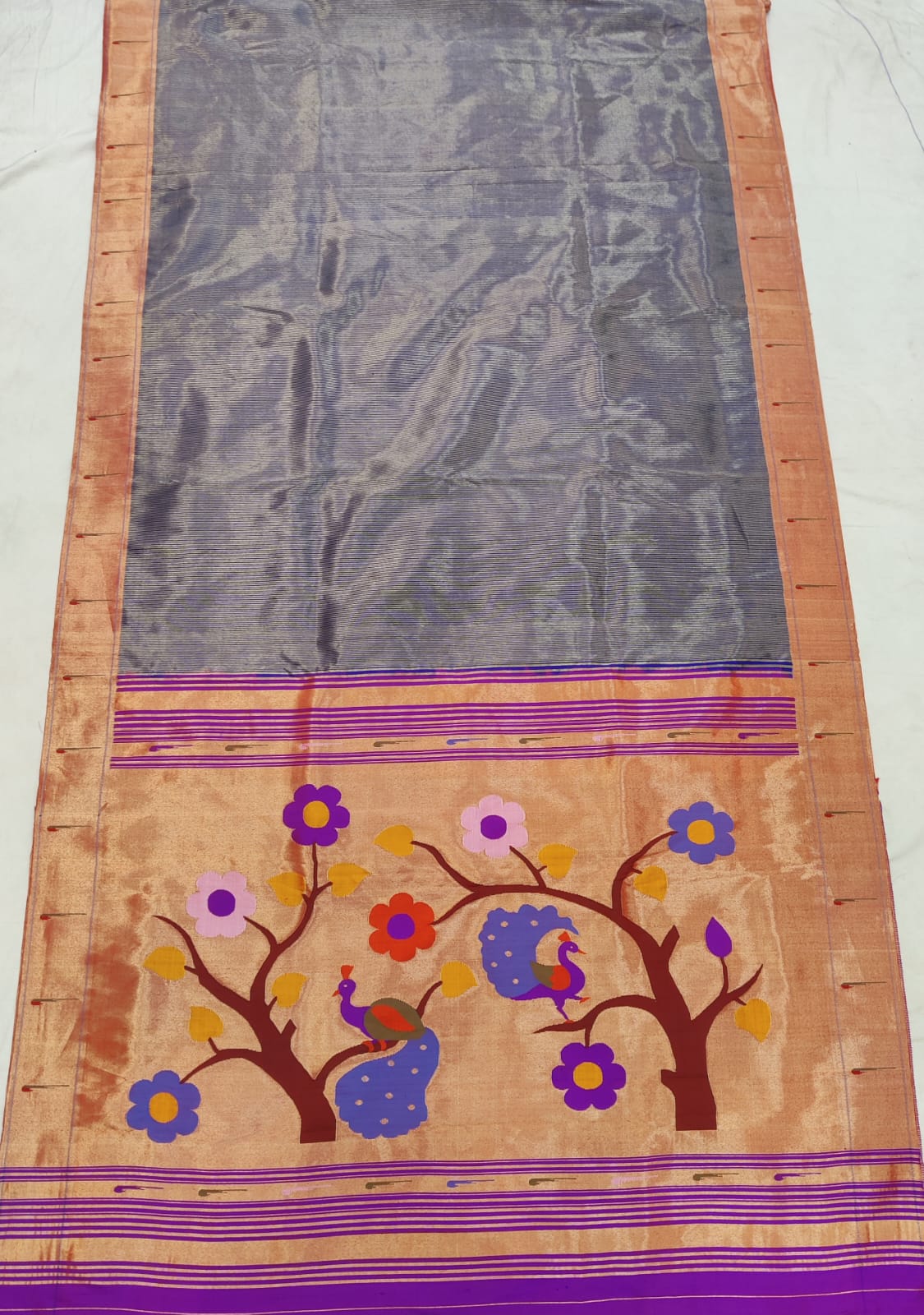 Pandita | Handloom Muniya Paithani