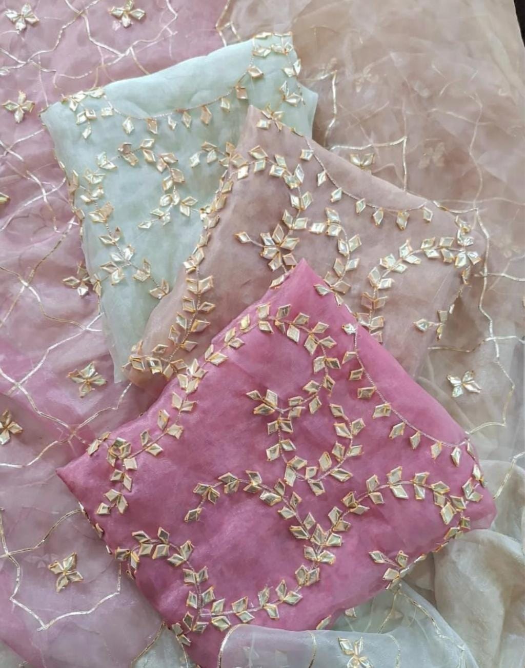 Gota patti on organza suit