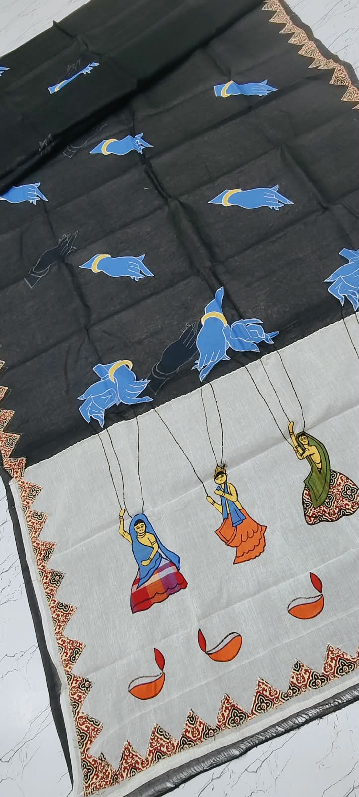 Asha | Applique on Dhonekhali tant