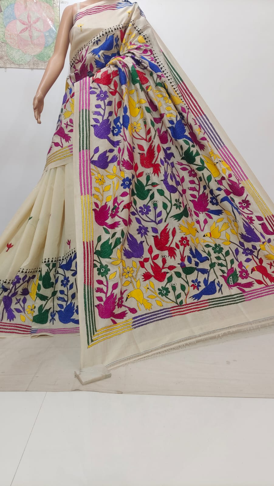 Kirti | Pure Tussar Silk Kantha Sarees