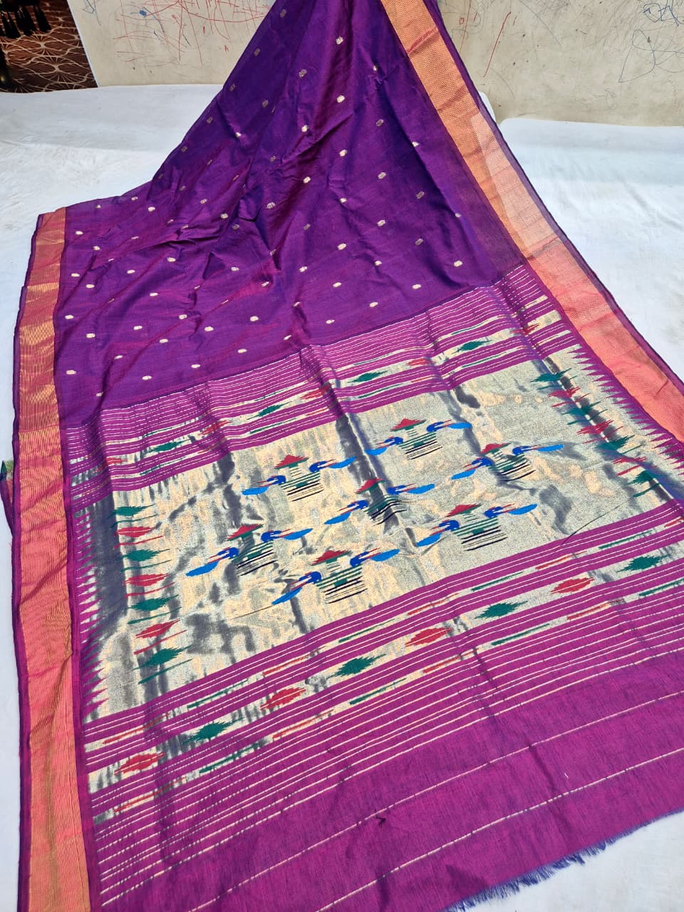 Inisha | Cotton Handloom Paithani Saree