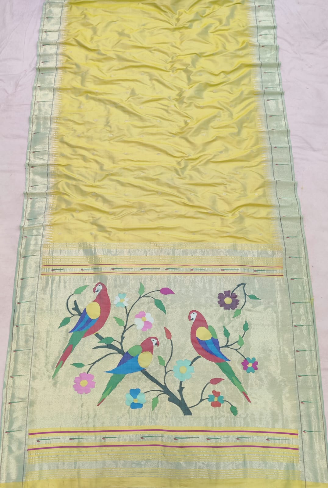 Pandita | Handloom Muniya Paithani
