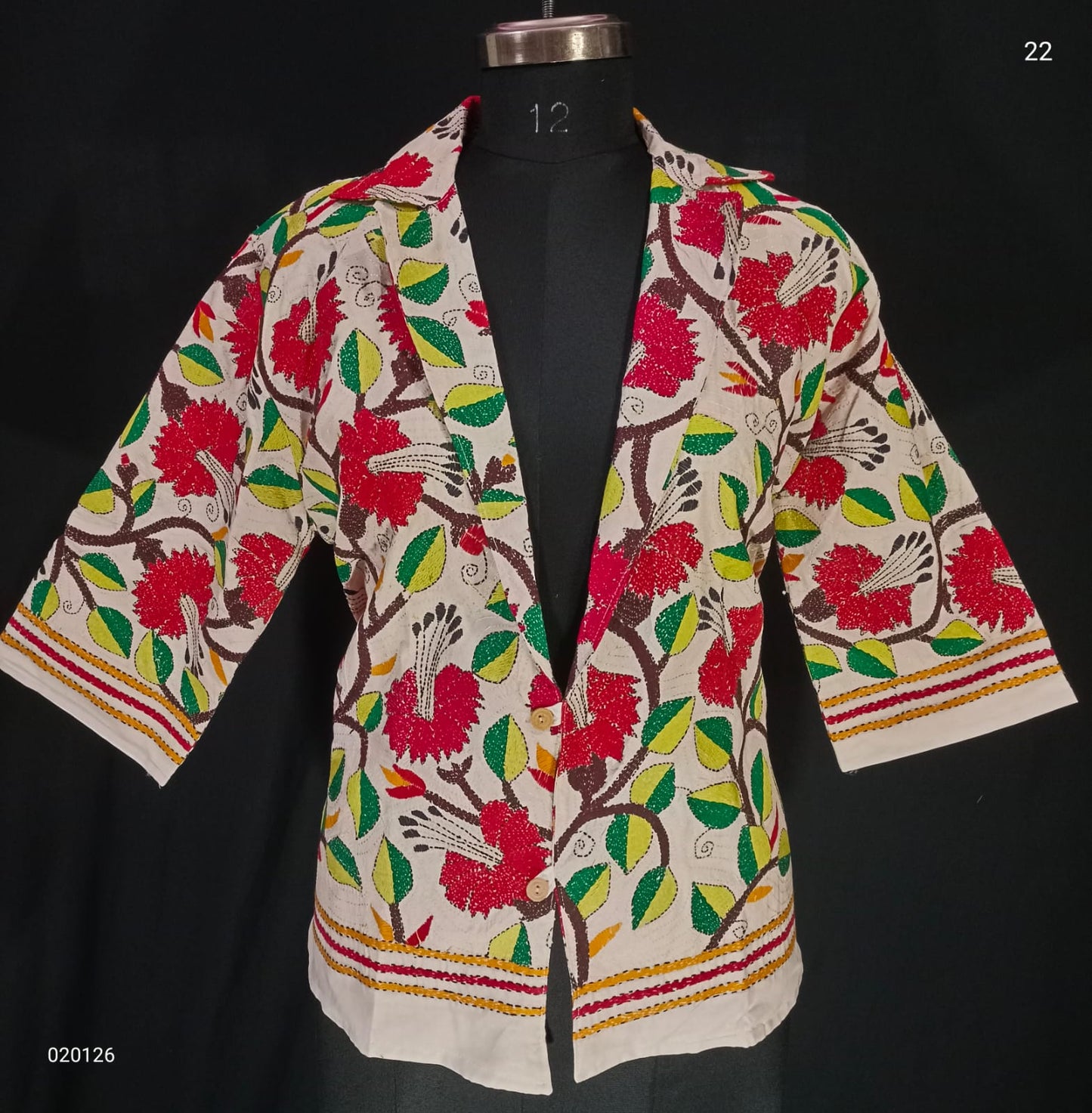 Kash | Kantha on Tussar jacket