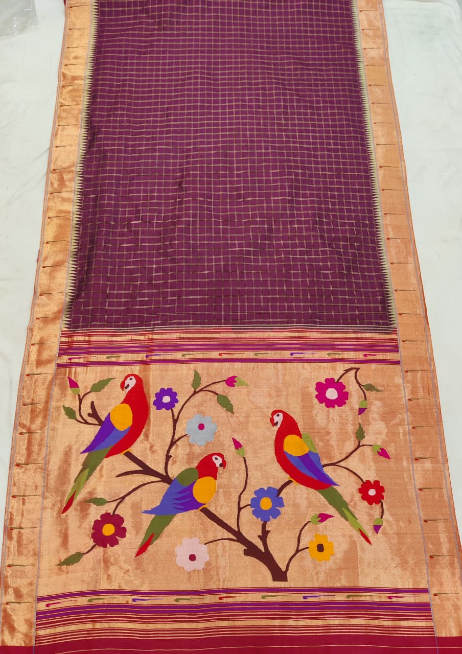 Pankaj | Handloom Muniya Paithani