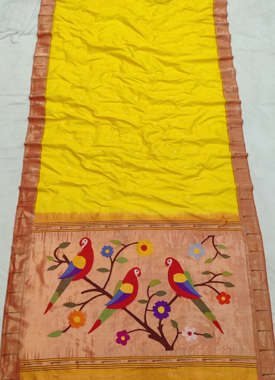 Pankaj | Handloom Muniya Paithani