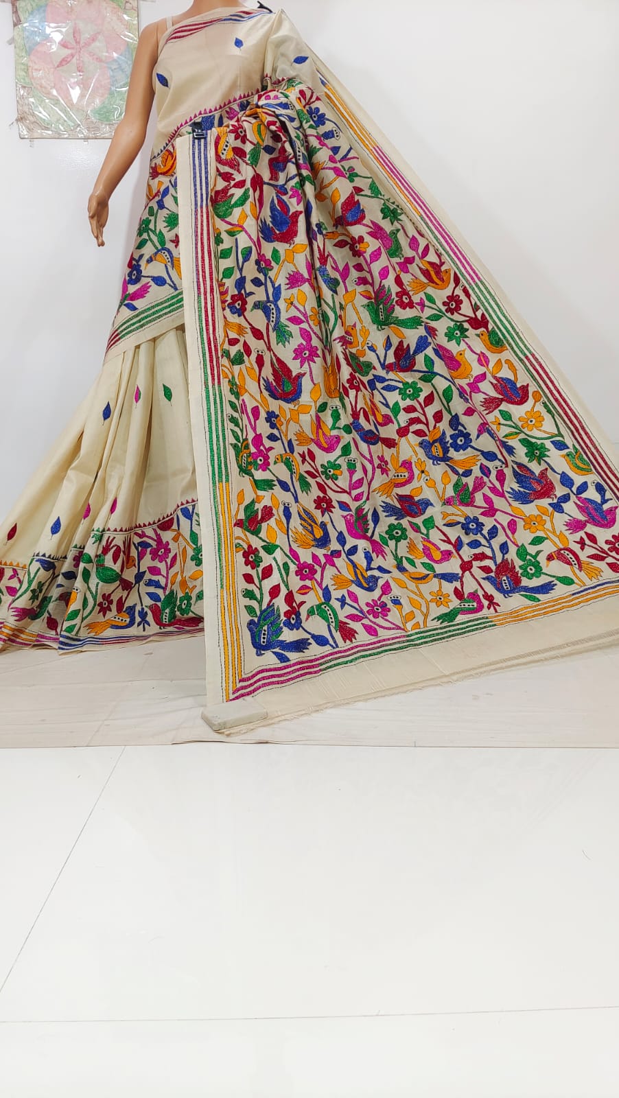 Keerthana | Pure Tussar Silk Kantha Sarees