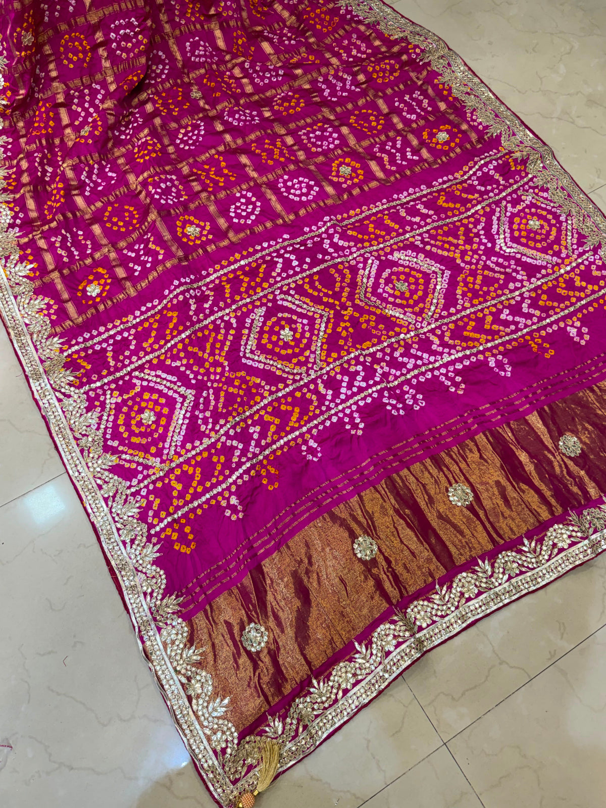 Gariya | Bandhej With Gota Patti Saree