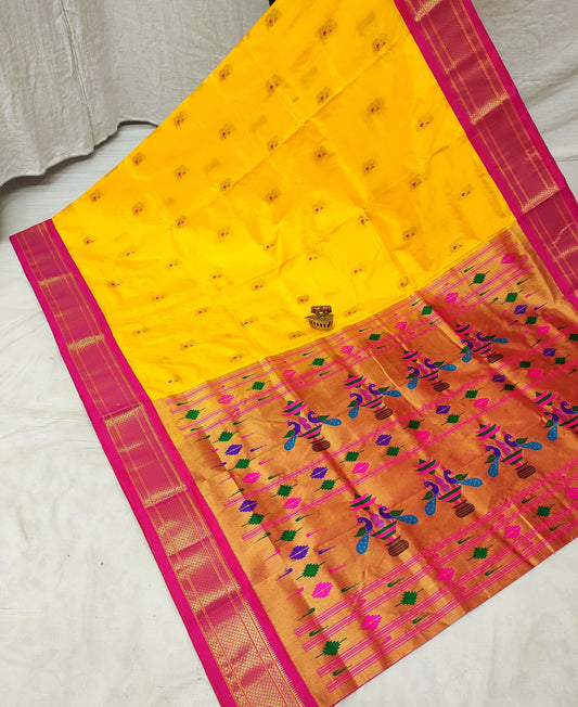 Geet | Powerloom Kadiyal Paithani Silk Saree