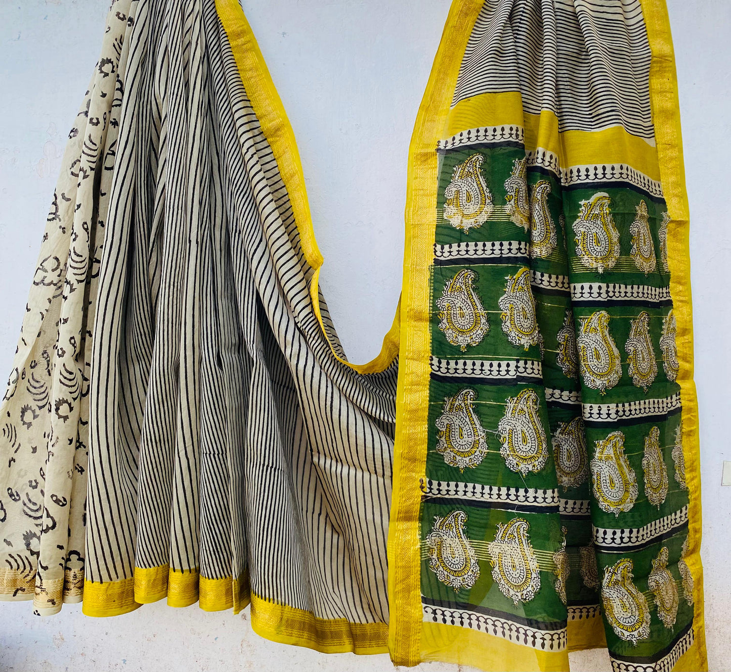 Bhavani | Block printed Maheshwari Silk Saree