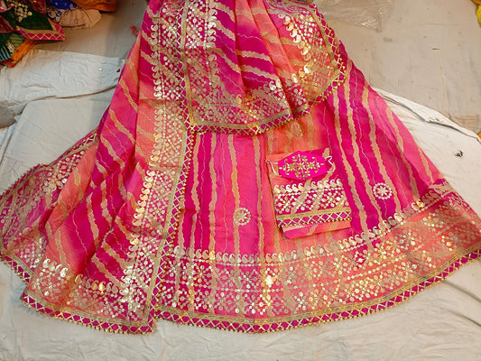 Jannat | Kota Doriya Stitched Lehenga with Heavy Gota Patti Work