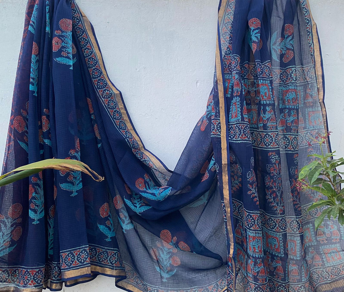 Dhruvish | block printed by hand on Kota Doria cotton sarees