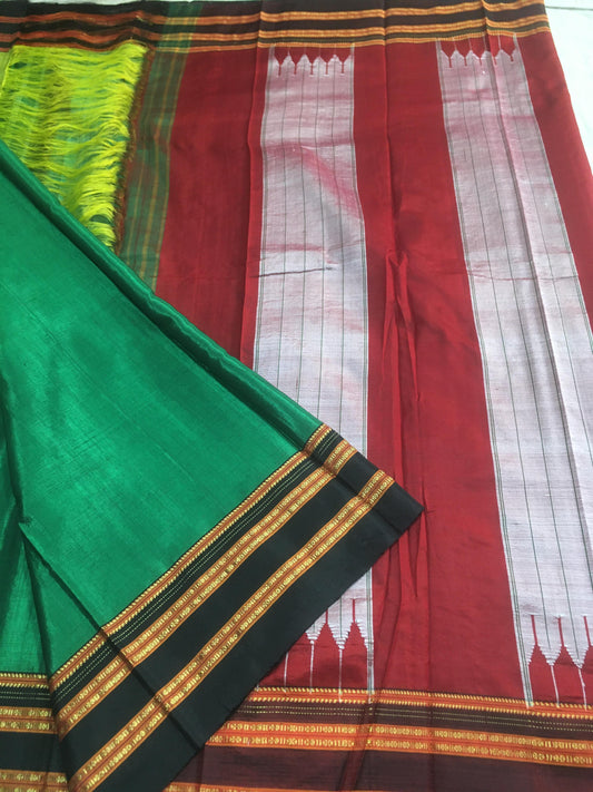 Adweta | Ilkal sarees in Viscose with pure silk pallu