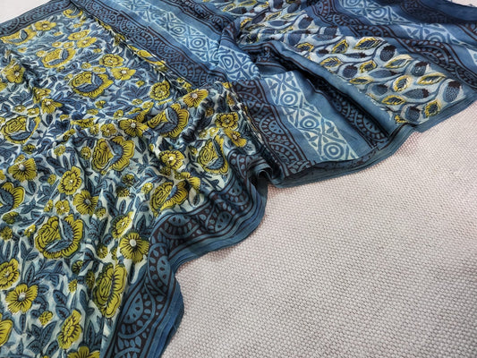 Adweta | Blockprinted vanaspati ajrakh sarees