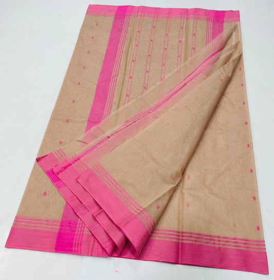 Geetika | Chanderi cotton | tan with pink