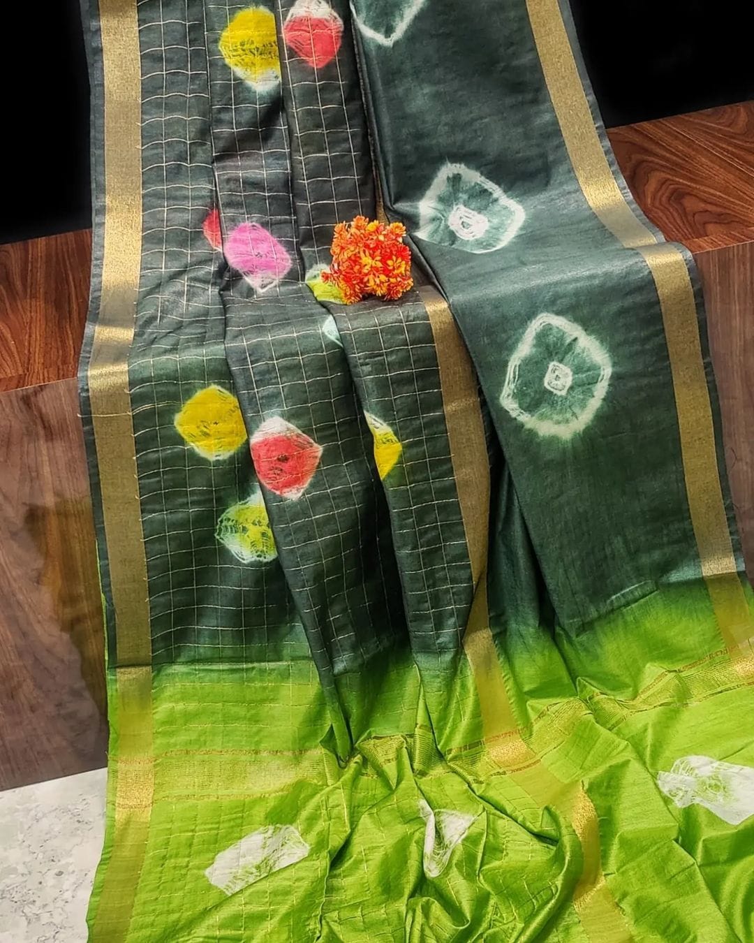 Aarna | BHAGALPURI SILK SAREE WITH BEAUTIFUL BANDHANI SIBORI