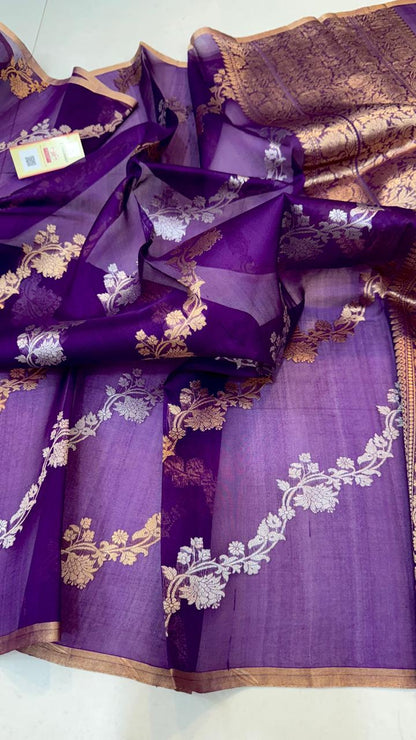 Myra |  handloom kora organza silk benarasee saree