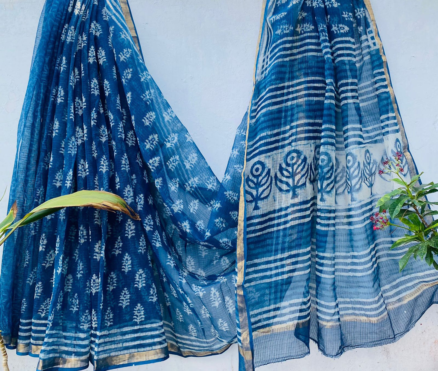 Jaal | block printed by hand on Kota Doria cotton sarees