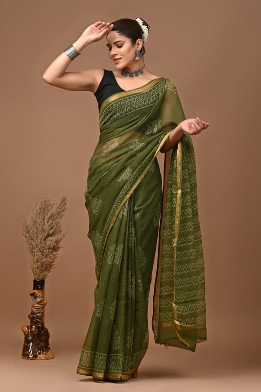 Niharika | Kota Doriya Saree with Bagru Prints