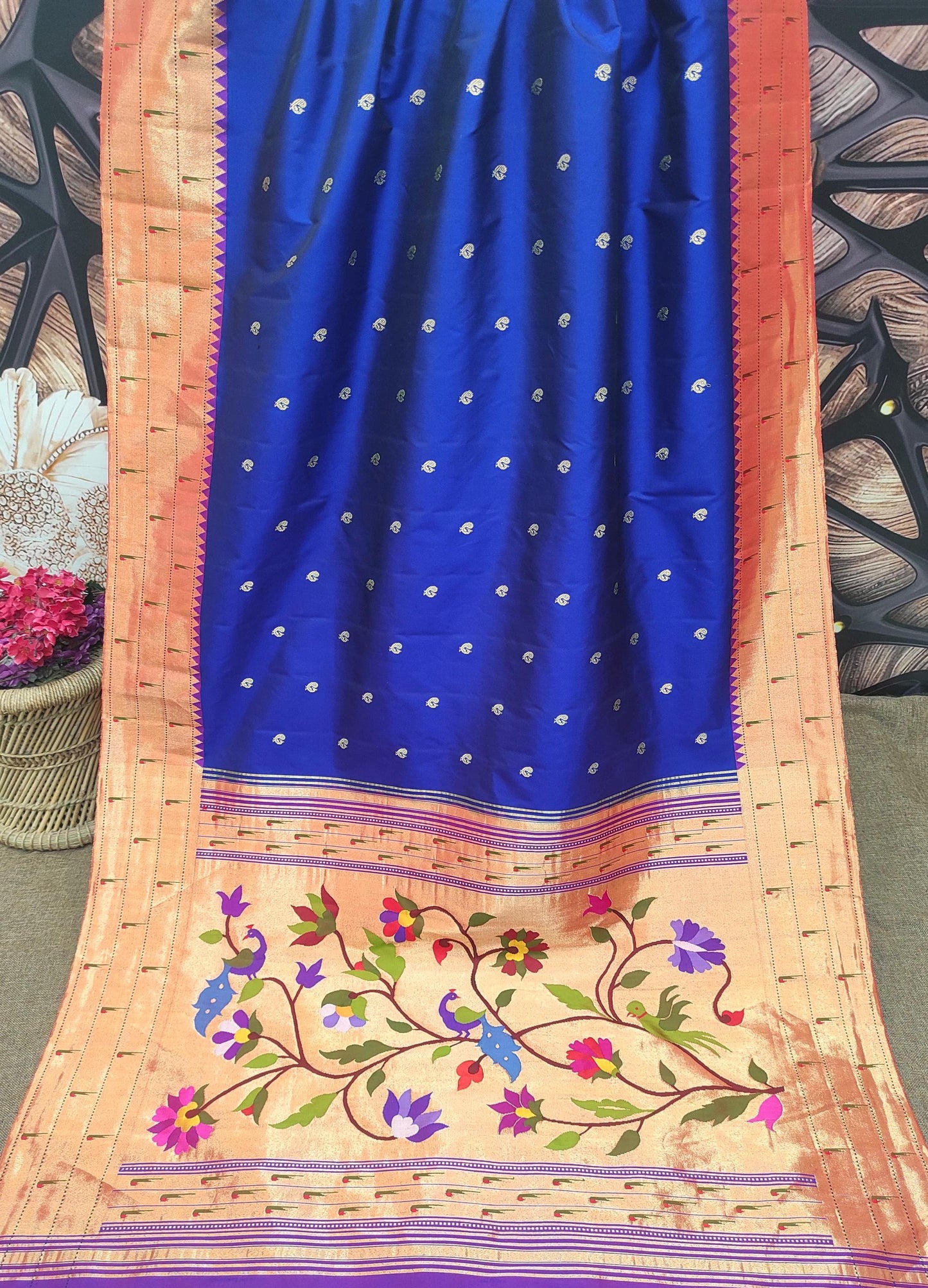 Indira | TRIPLE MUNIYA BROCADE PAITHANI SILK SAREE