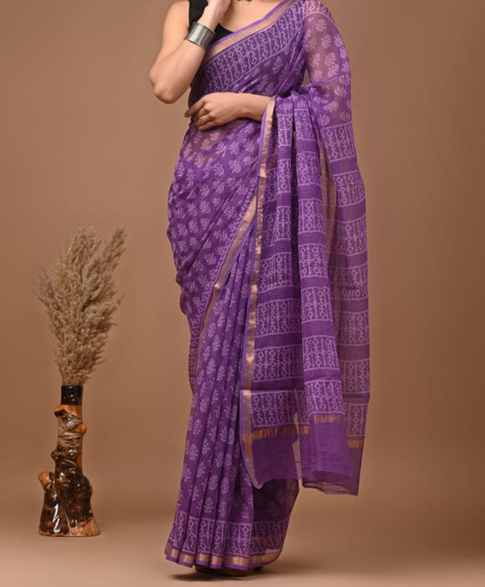 Krishiv | block printed by hand on Kota Doria cotton sarees