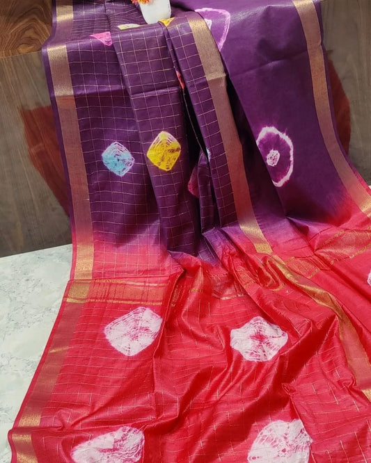 Advika | BHAGALPURI SILK SAREE WITH BEAUTIFUL BANDHANI SIBORI