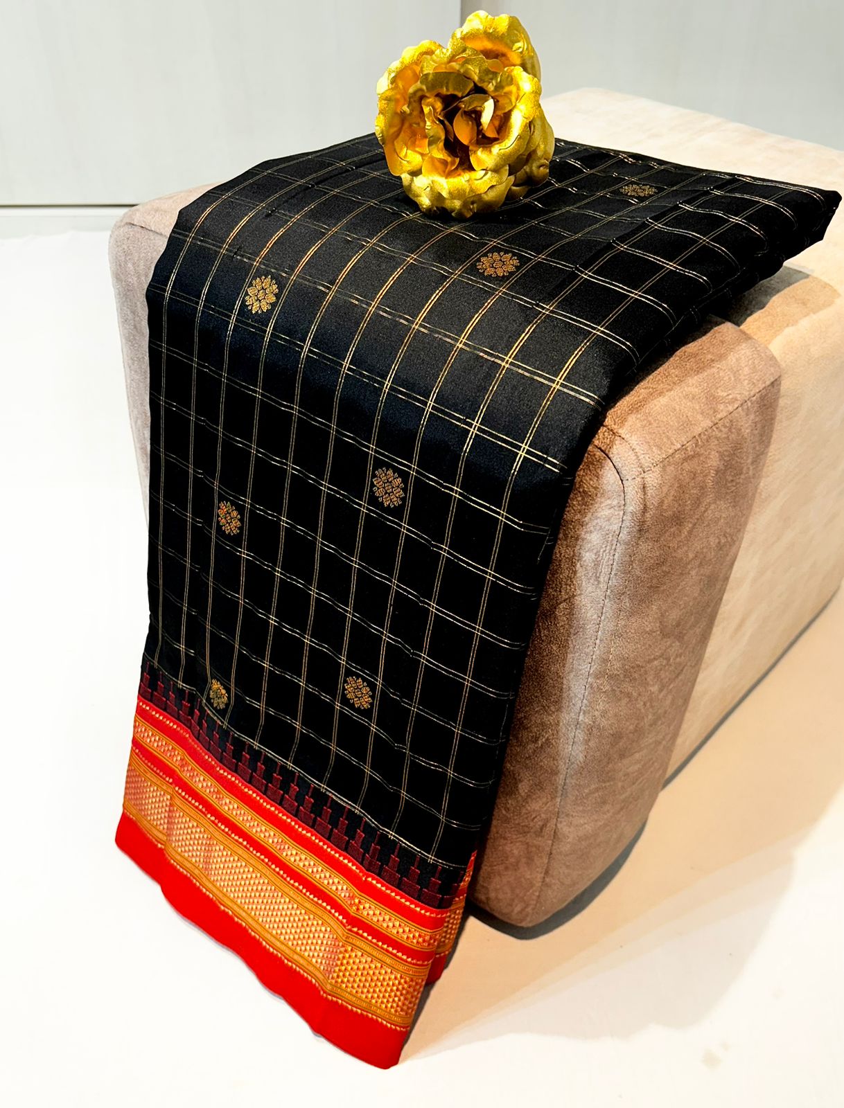 Aarya | Irkal Pure Silk Saree in  Black color