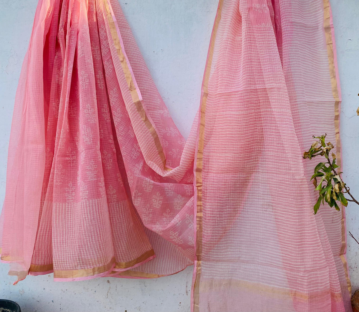 Nadira | Kota Doriya Saree with Bagru Prints