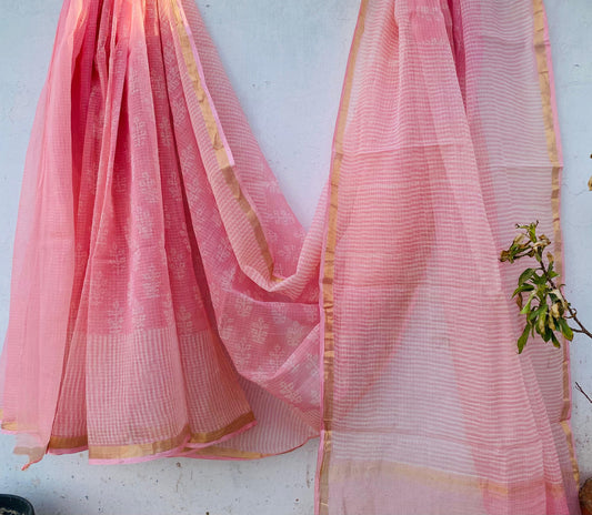 Nadira | Kota Doriya Saree with Bagru Prints