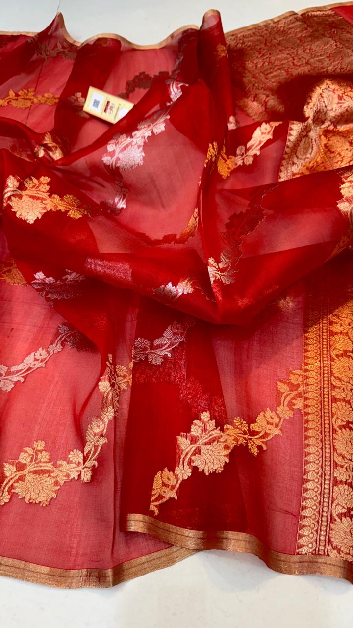 Avni | kora organza silk benarasee saree