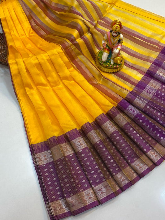 Libni | MANGALAGIRI COTTON BY PATTU PLAIN BODY WITH BORDER BUTTA SAREES