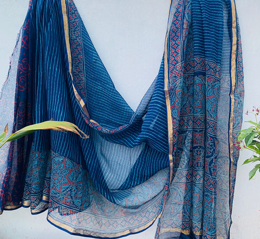 Muskaan | Kota Doriya Saree with Bagru Prints