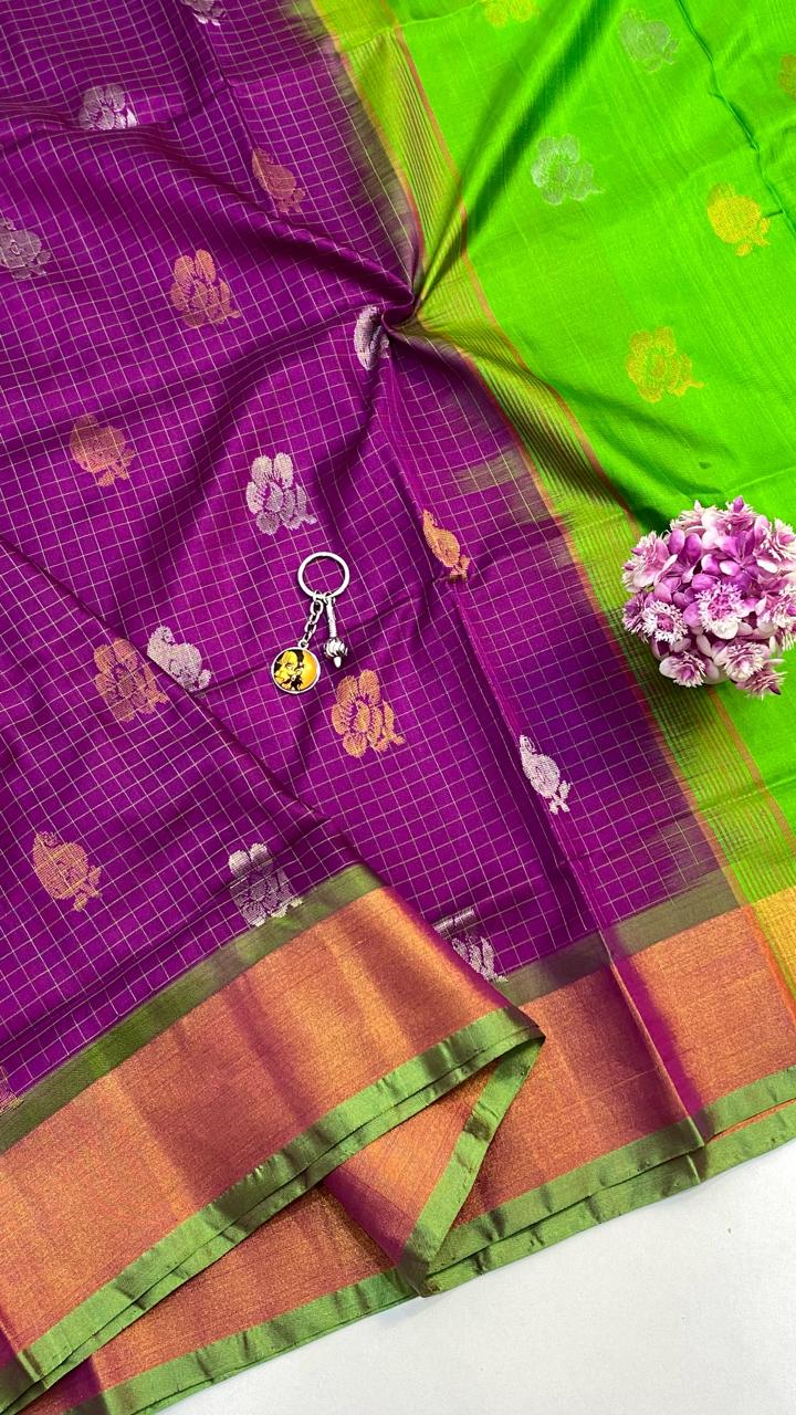 Pavani | UPPADA CHECKS WITH TOPI BUTTA SAREES