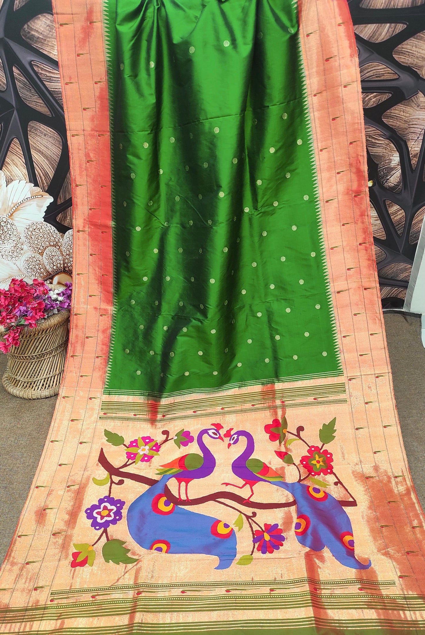 Iyla | TRIPLE MUNIYA BROCADE PAITHANI SILK SAREE