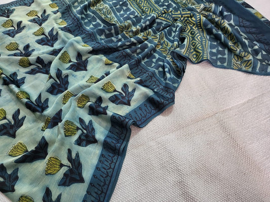 Anvi | Blockprinted vanaspati ajrakh sarees