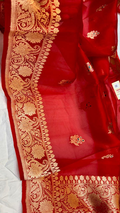 Anshika |  handloom kora organza silk benarasee saree