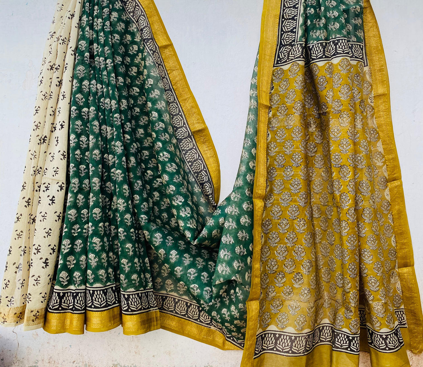 Bhavana | Block printed Maheshwari Silk Saree